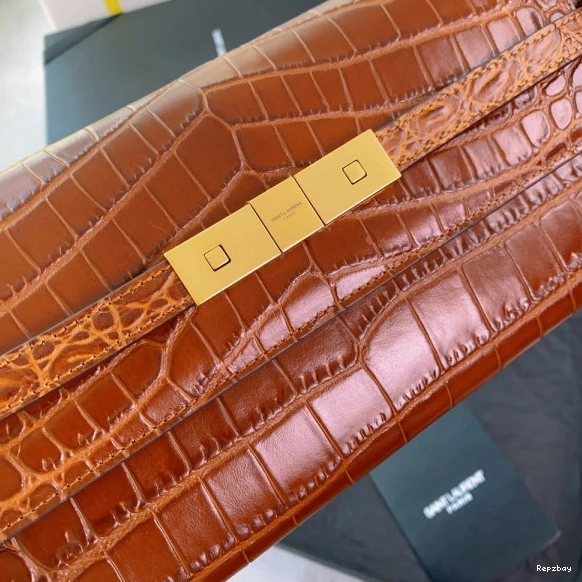 Rep ladies REP CROCODILE-EMBOSSED LEATHER MANHATTAN CLUTCH IN YSL 0731